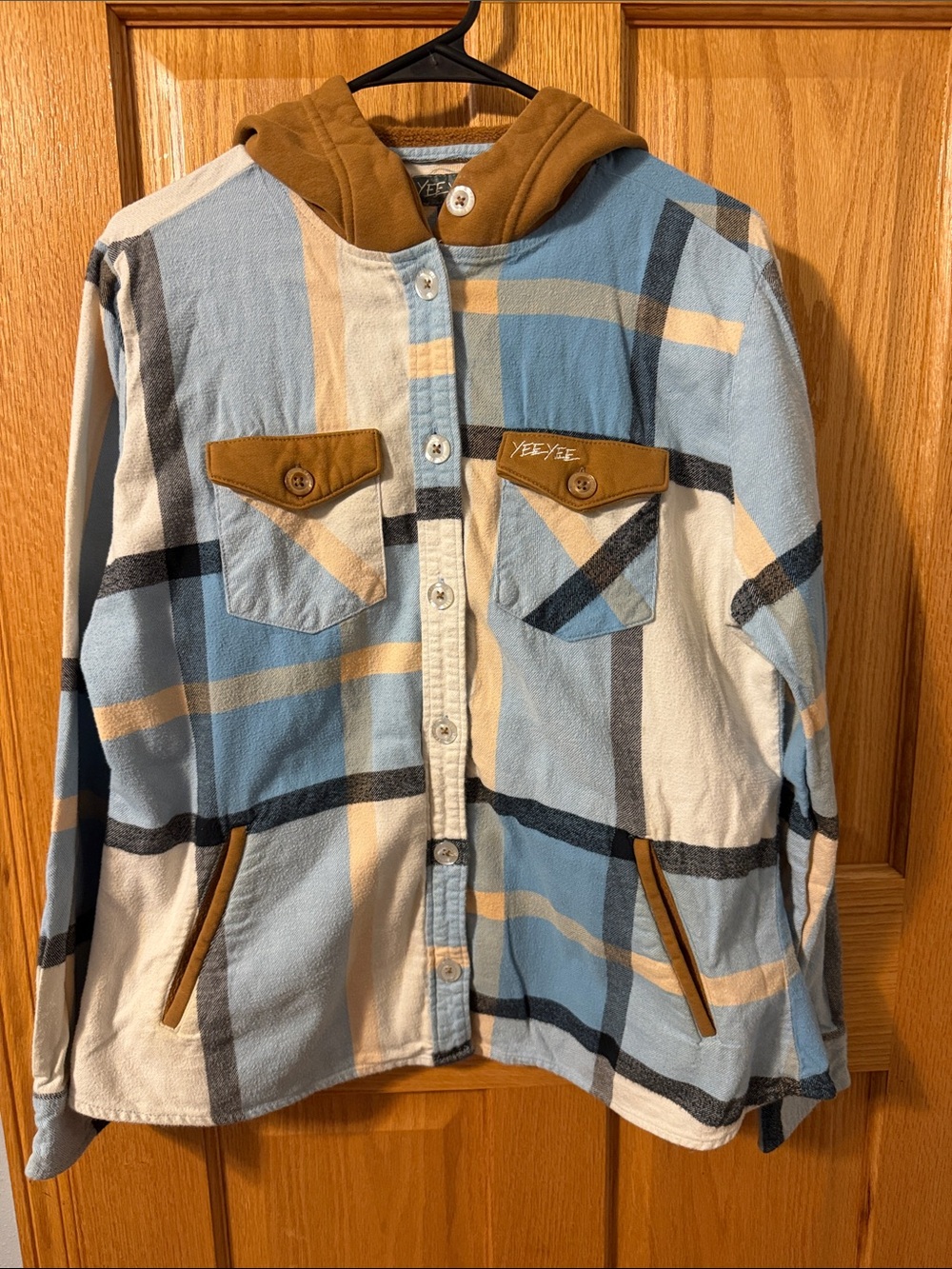 Yee Yee Blue Plaid Hooded Jacket